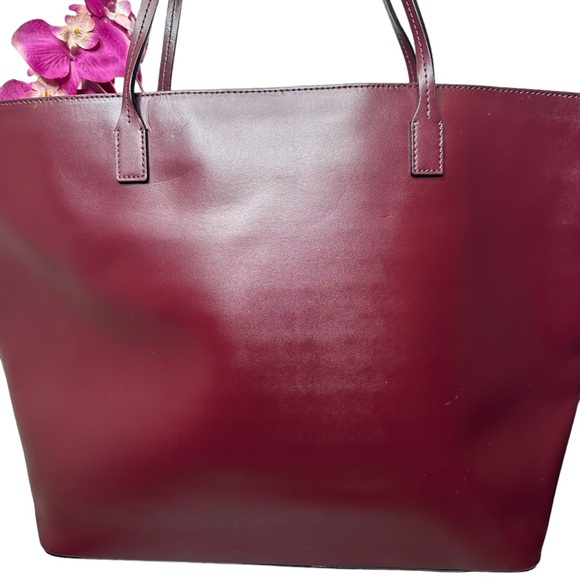 Authentic Kate Spade XL Janie Smooth Leather Cherrywood Tote ECU - Picture 7 of 15